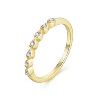 Bague 7 Pierres en Or Vermeil 18K avec Moissanite