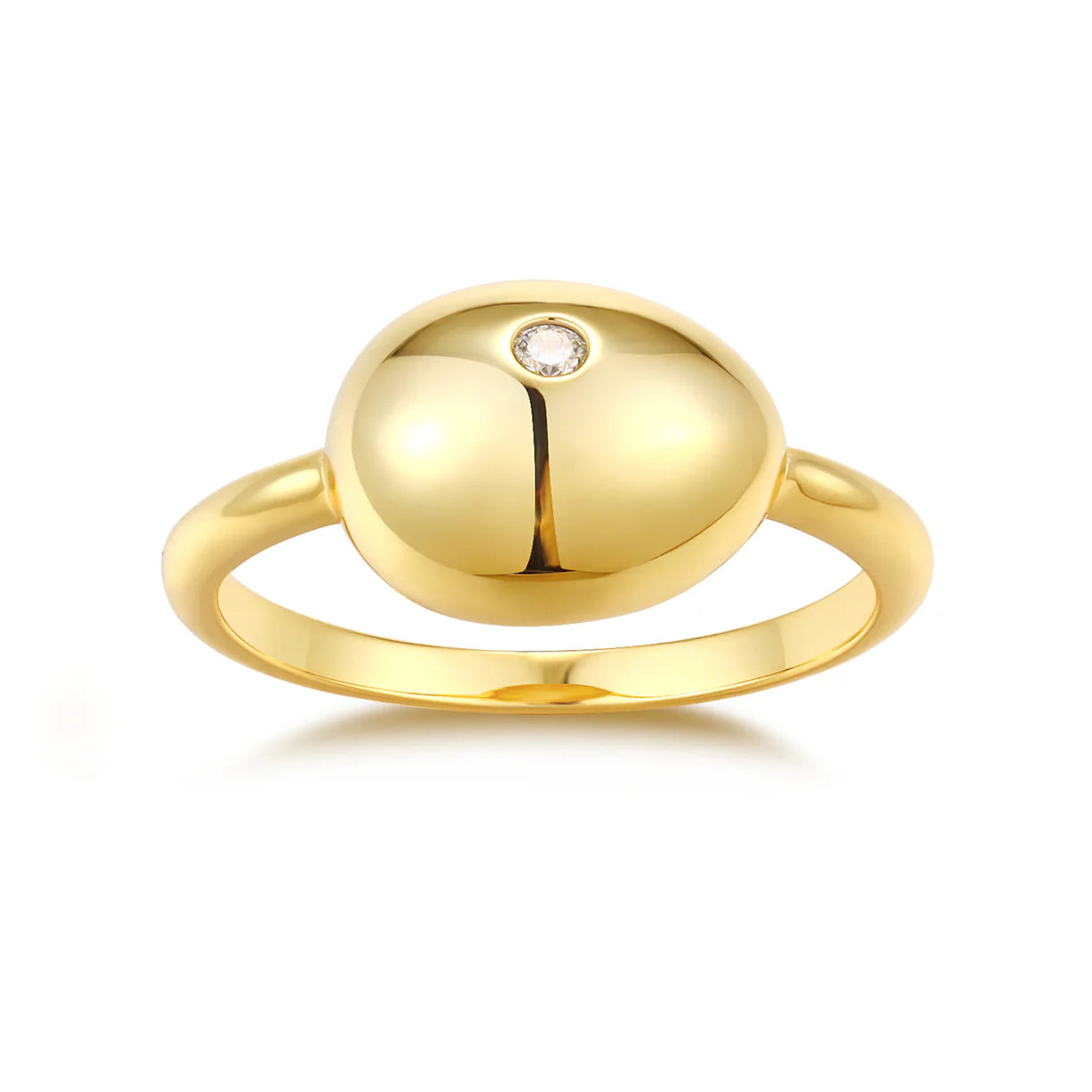 Anneau Solitaire Femme Moissanite Ovale Or 18K Vermeil