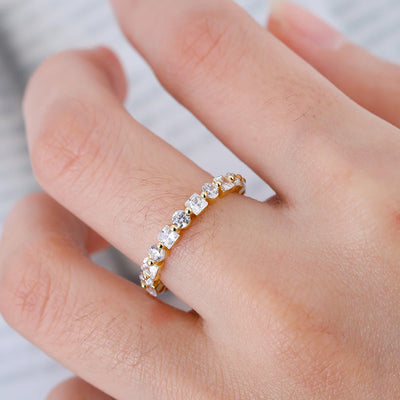 Bague Éternité Moissanite D/VVS1 Argent Sterling & Or 18K