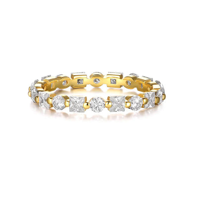 Bague Éternité Moissanite D/VVS1 Argent Sterling & Or 18K