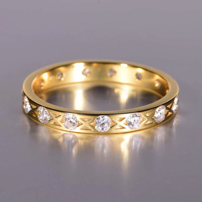 Moissanite 0.42ct Geometric Ring Vermeil 18K on Silver
