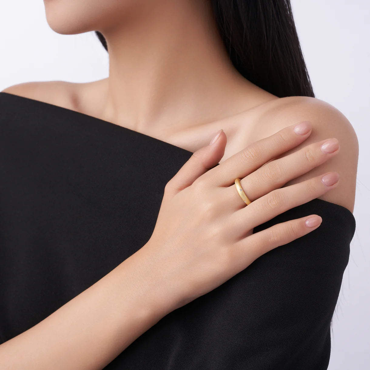Bague d'éternité en Or Vermeil 18K sertie d'une Moissanite
