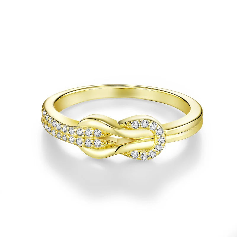 Half-Eternity Ring Moissanite D/VVS1, Silver 925, White Gold 18K