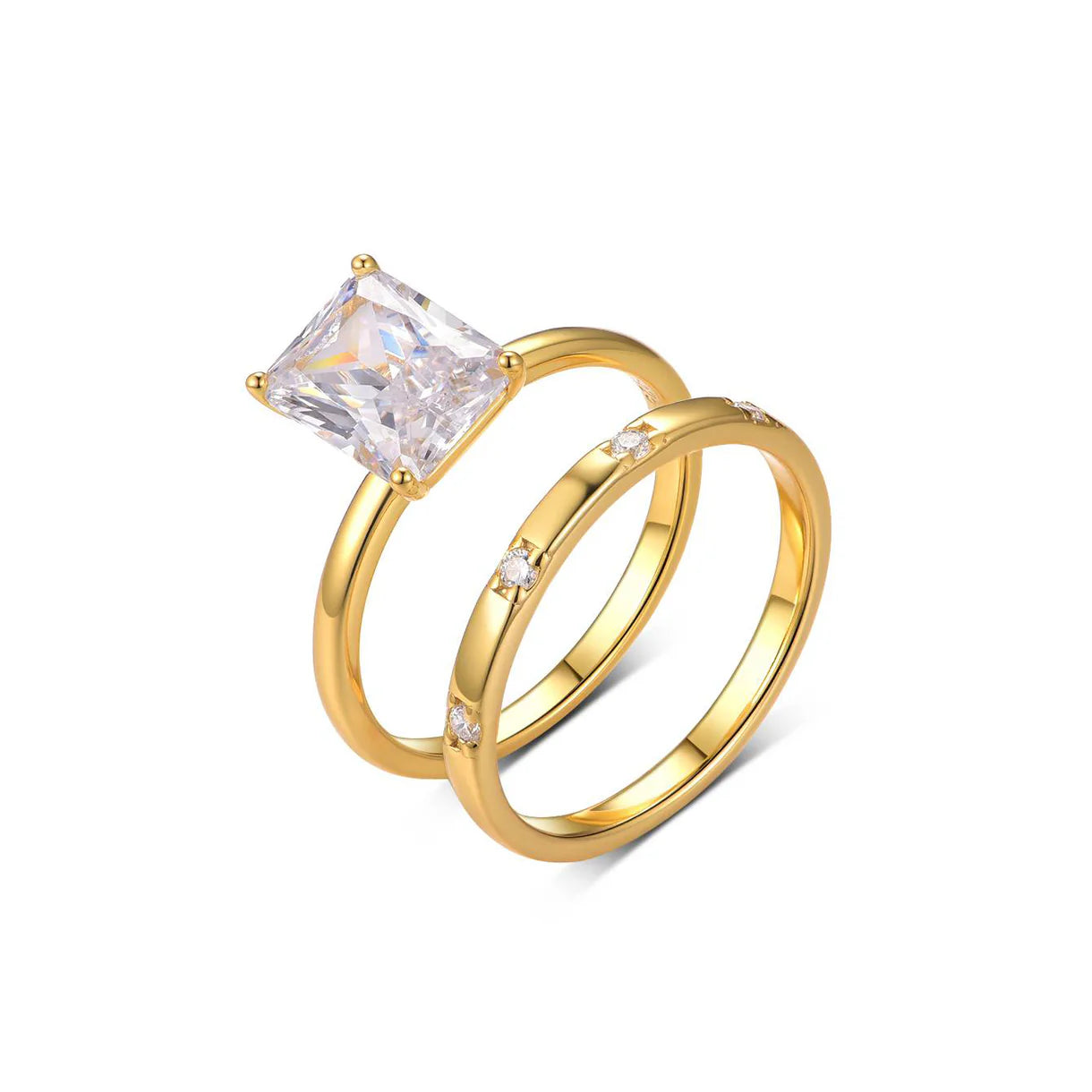 Bague Fiançailles Femme Moissanite D/VVS1 & Zircones