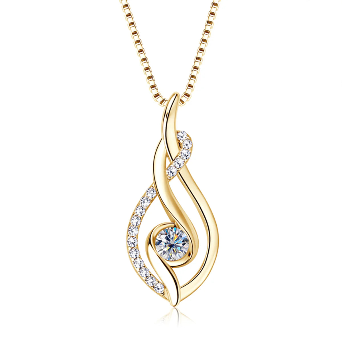 Collier Solitaire en Or Vermeil 18K avec Moissanite