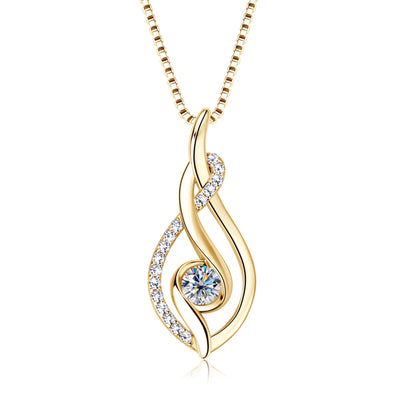 Collier Solitaire en Or Vermeil 18K avec Moissanite