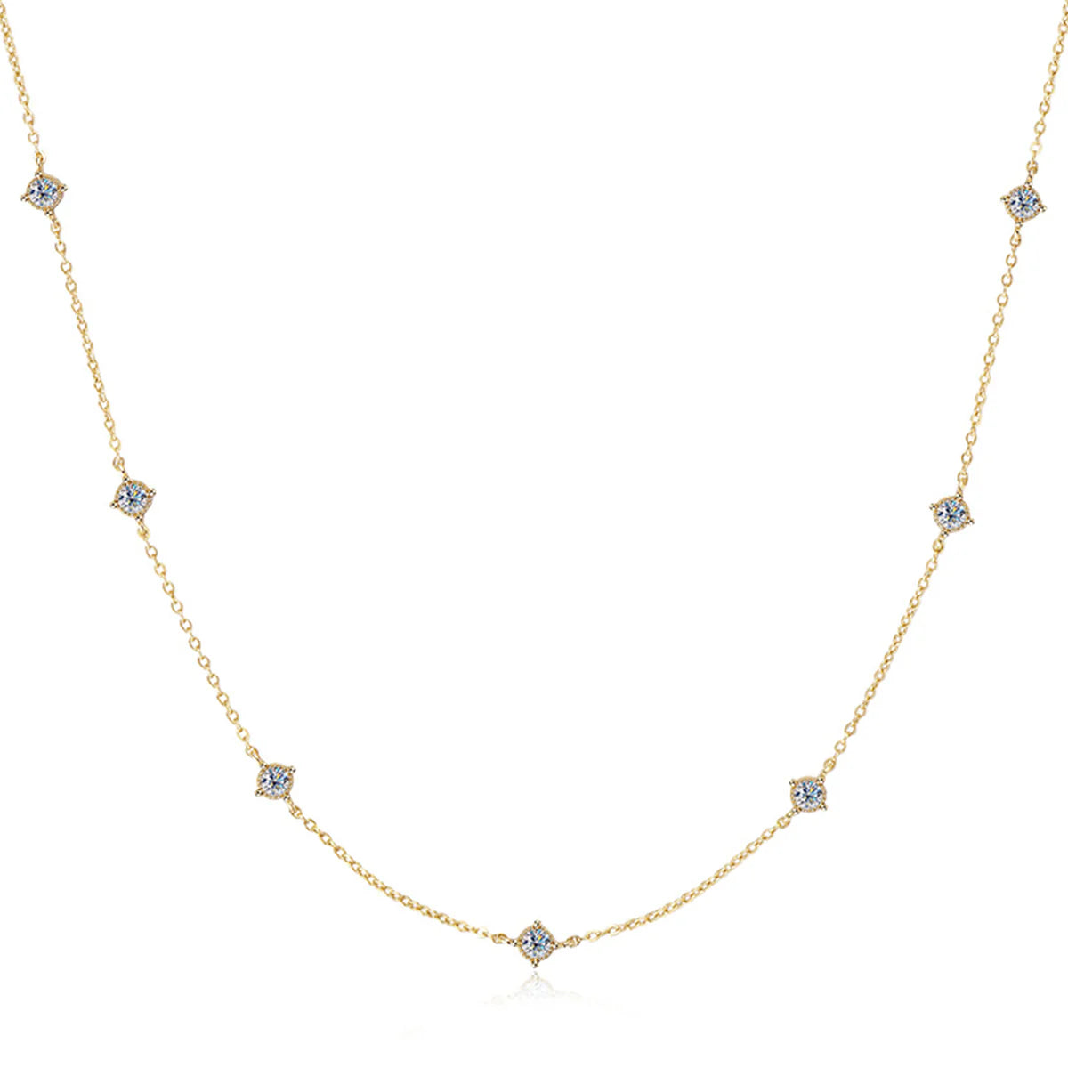 Collier Constellation Étoiles Moissanite Pavé 0.70ct