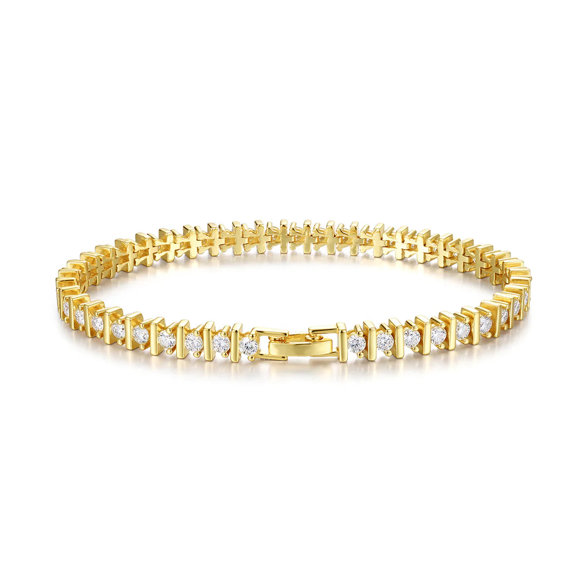 Bracelet Moissanite 4.2ct Argent 925 Vermeil Or 18K