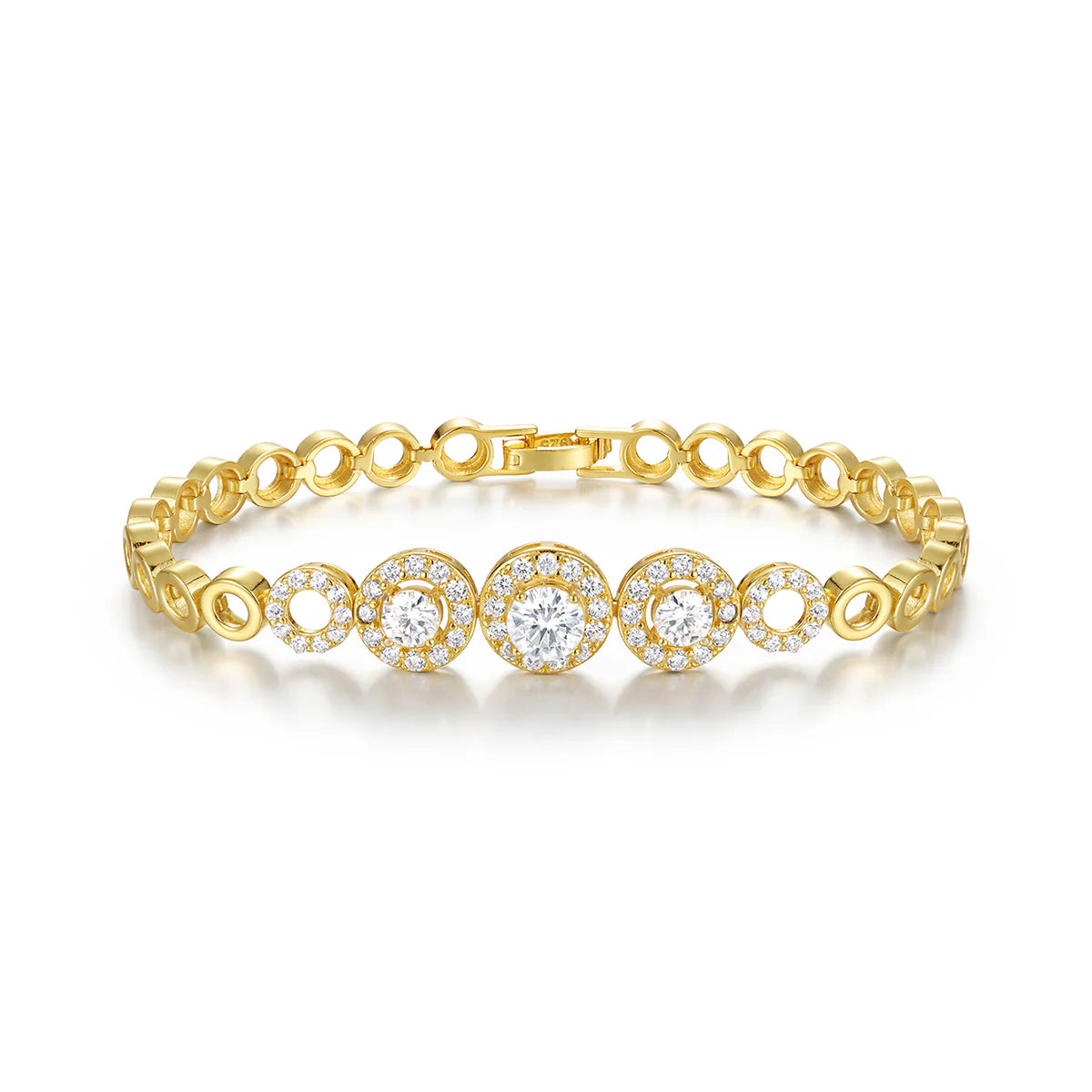 Bracelet Halo 1.6ct Moissanite Centre 0.8ct Argent 925