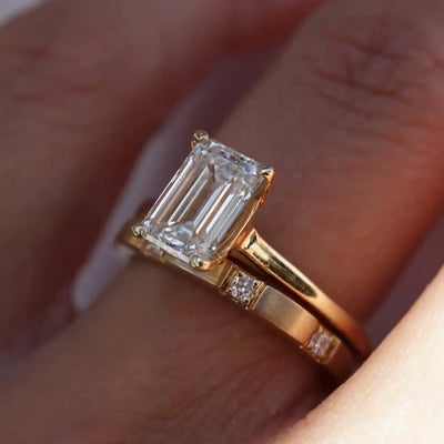 Bague Fiançailles Femme Moissanite D/VVS1 & Zircones