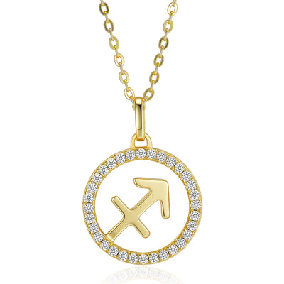 Collier Zodiaque Moissanite Sagittaire Argent 925 Or 18K