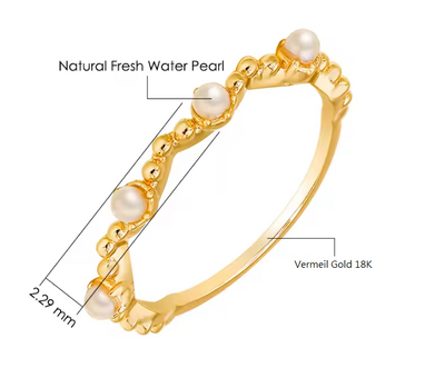 Bague Élégante En Vermeil Or 18K