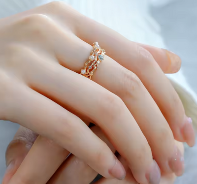 Bague Élégante En Vermeil Or 18K