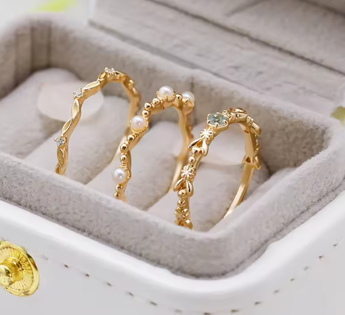 Bague Élégante En Vermeil Or 18K