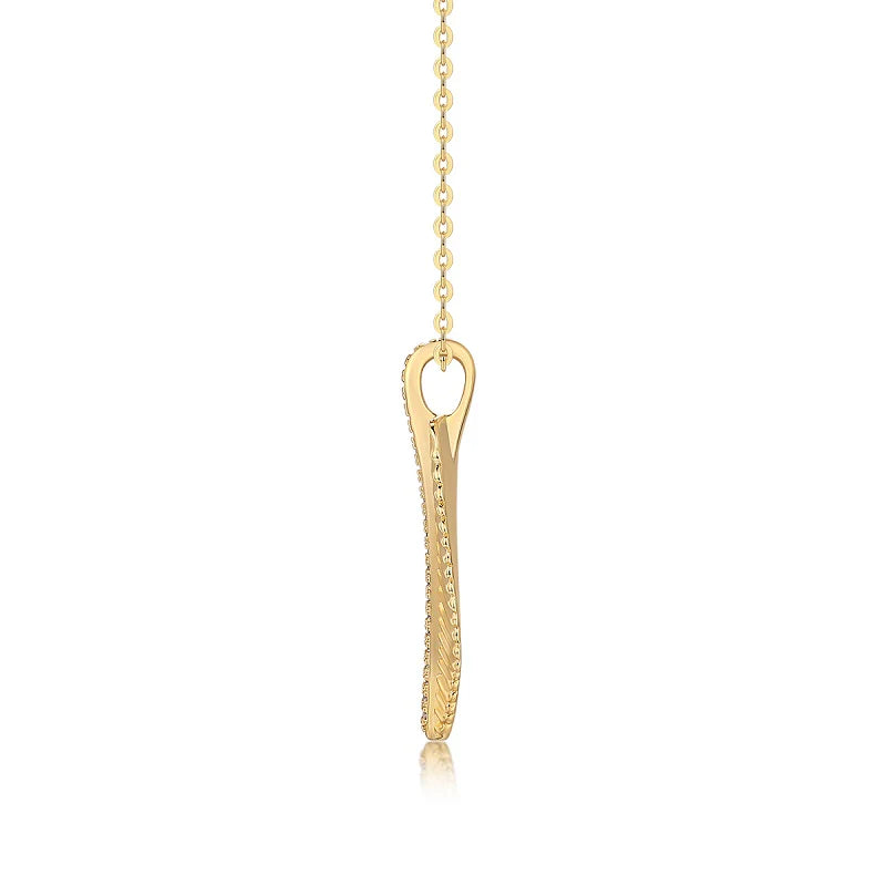 Collier Moissanite Feuille Or Jaune Vermeil 18K, Argent 925