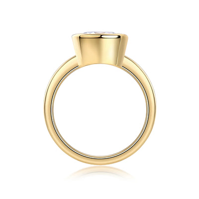 Bague de Fiançailles en Or Vermeil 18K avec Moissanite