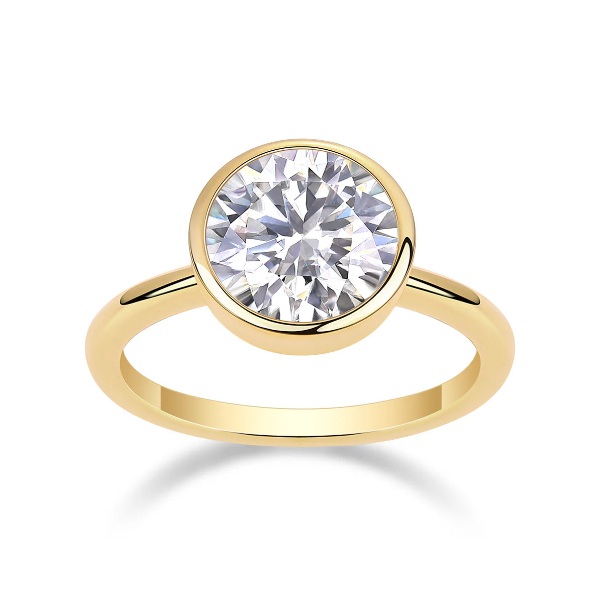 Bague de Fiançailles en Or Vermeil 18K avec Moissanite