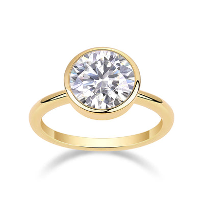 Bague de Fiançailles en Or Vermeil 18K avec Moissanite