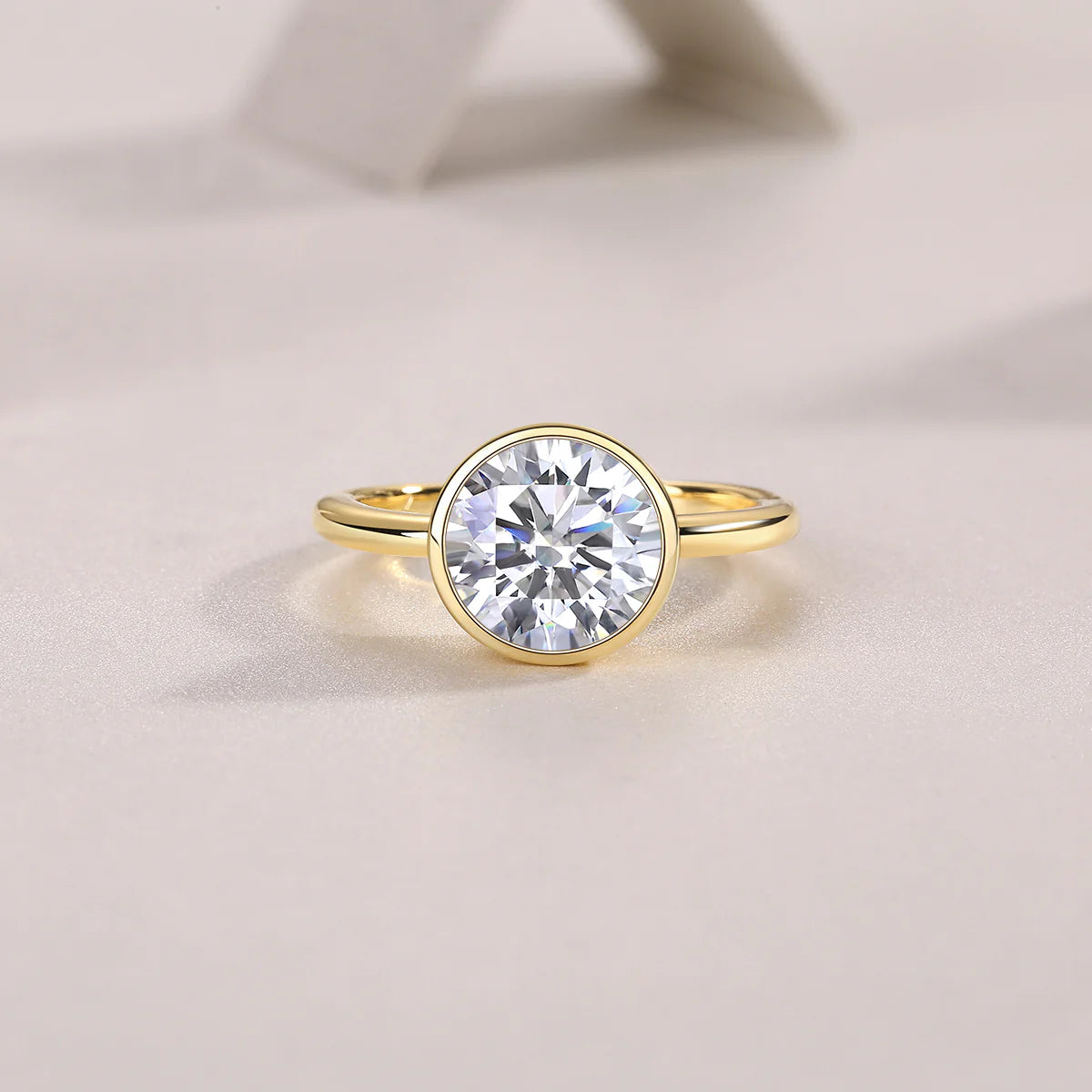 Bague de Fiançailles en Or Vermeil 18K avec Moissanite