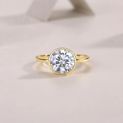 Bague de Fiançailles en Or Vermeil 18K avec Moissanite