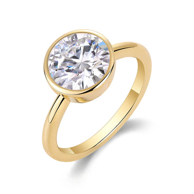 Bague de Fiançailles en Or Vermeil 18K avec Moissanite
