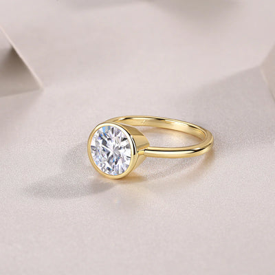 Bague de Fiançailles en Or Vermeil 18K avec Moissanite
