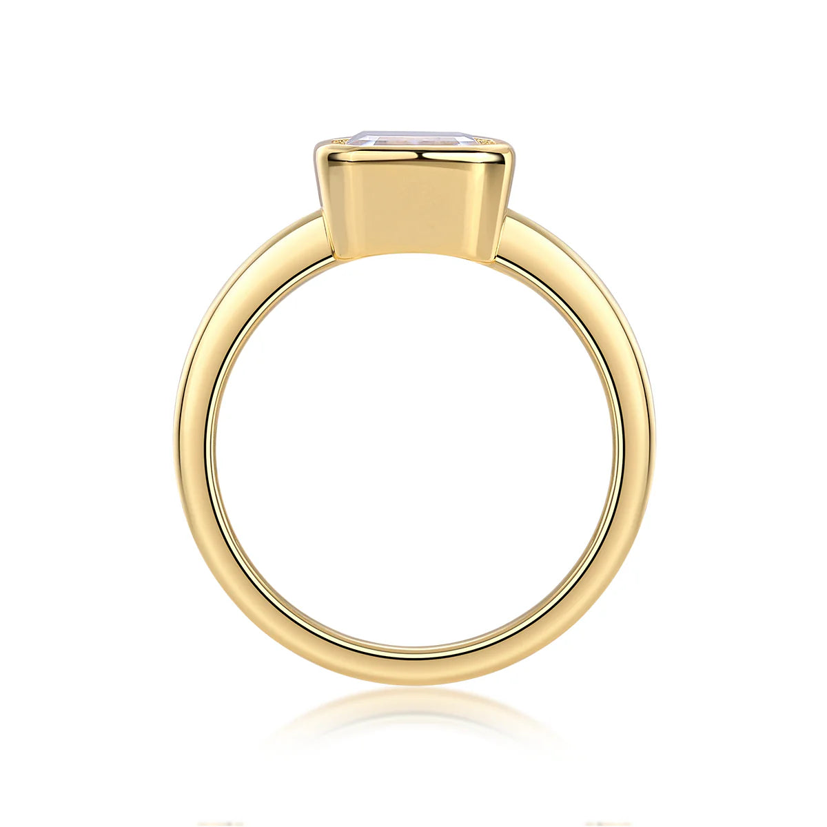 Bague Émeraude Moissanite Vermeil Or 18K