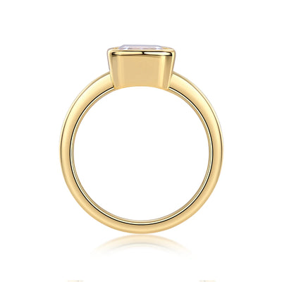 Channel-Set Moissanite Ring Silver 925 Gold