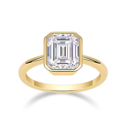 Bague Émeraude Moissanite Vermeil Or 18K