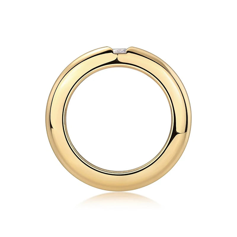 Solitaire Moissanite Certifiée GRA Argent Sterling & Or Jaune Vermeil 18