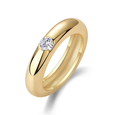 Solitaire Moissanite Certifiée GRA Argent Sterling & Or Jaune Vermeil 18
