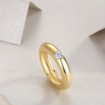 Solitaire Moissanite Certifiée GRA Argent Sterling & Or Jaune Vermeil 18