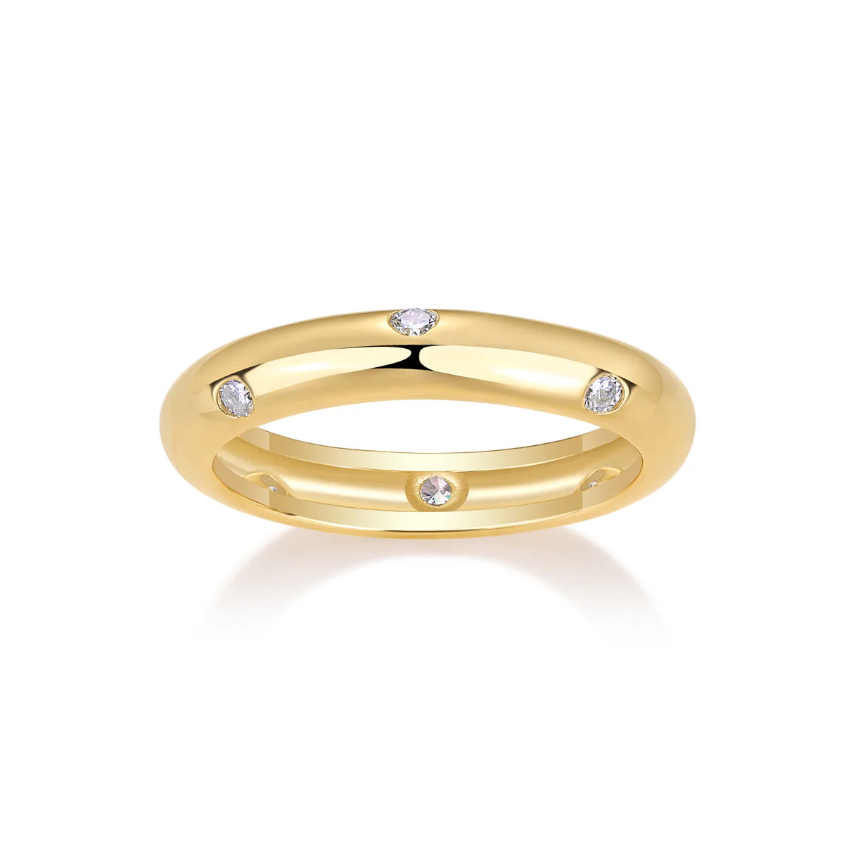 Bague d'éternité en Or Vermeil 18K sertie d'une Moissanite