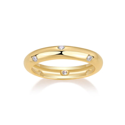 Bague d'éternité en Or Vermeil 18K sertie d'une Moissanite