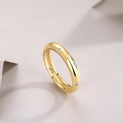 Bague d'éternité en Or Vermeil 18K sertie d'une Moissanite