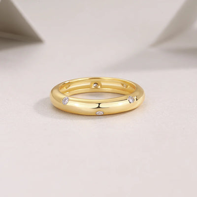 Bague d'éternité en Or Vermeil 18K sertie d'une Moissanite