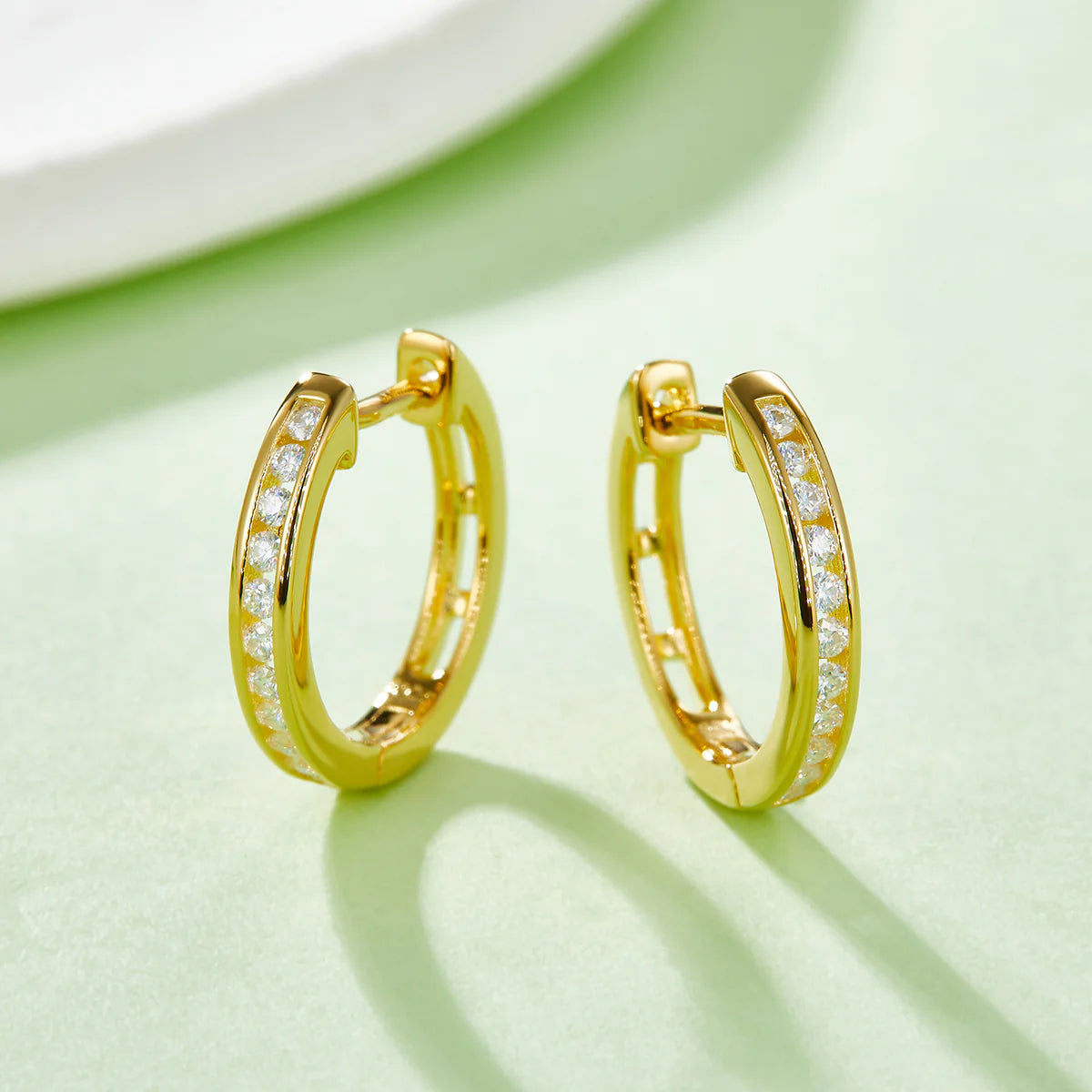 Boucles Créoles Femme Moissanite D/VVS1 Canal