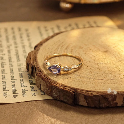 Bague élégante en tanzanite Cadeau de Saint Valentin