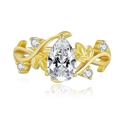 Bague solitaire en Or Vermeil 18K avec Moissanite