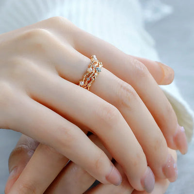 Bague de Mariage en Or Vermeil 18K avec Perle d’Eau Douce