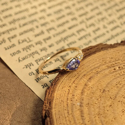 Bague élégante en tanzanite Cadeau de Saint Valentin