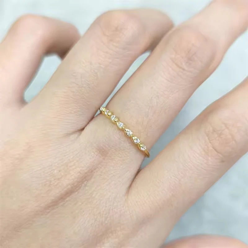 Bague 7 Pierres en Or Vermeil 18K avec Moissanite