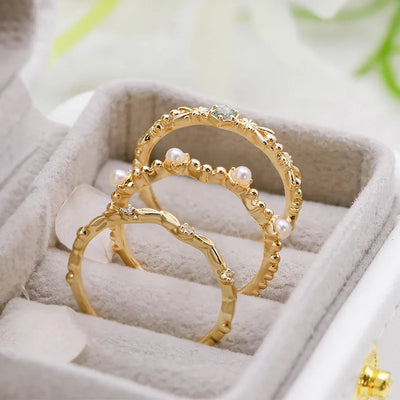 Bague Élégante en Or Vermeil 18K avec Pierre d’Aigue Marine