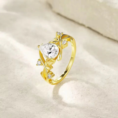 Bague solitaire en Or Vermeil 18K avec Moissanite