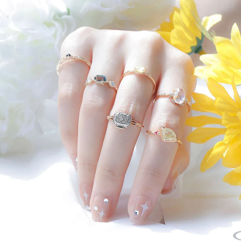 Bague vintage en forme de boîte Bijoux en argent 925 vermeil doré