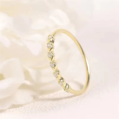 Bague 7 Pierres en Or Vermeil 18K avec Moissanite