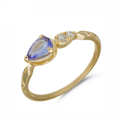 Bague élégante en tanzanite Cadeau de Saint Valentin