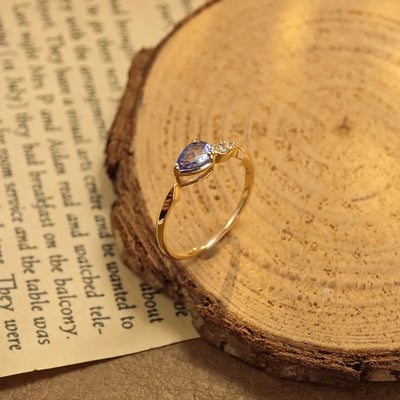 Bague élégante en tanzanite Cadeau de Saint Valentin
