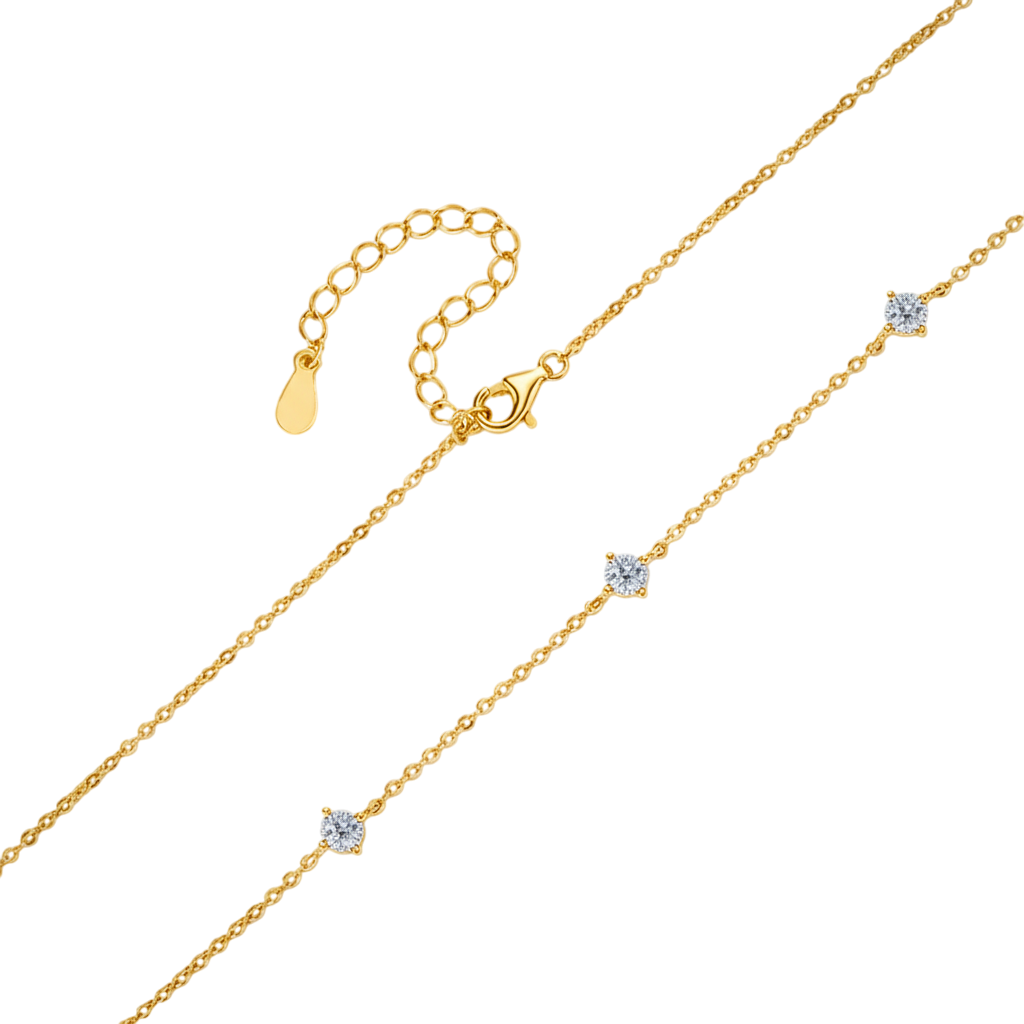 Collier Ciel Étoilé en Or Vermeil 18K avec Moissanite