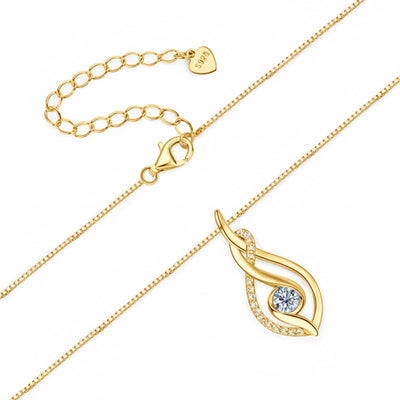 Collier Solitaire en Or Vermeil 18K avec Moissanite